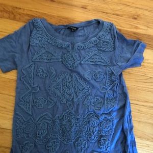 Blue embroidered lucky brand T-shirt